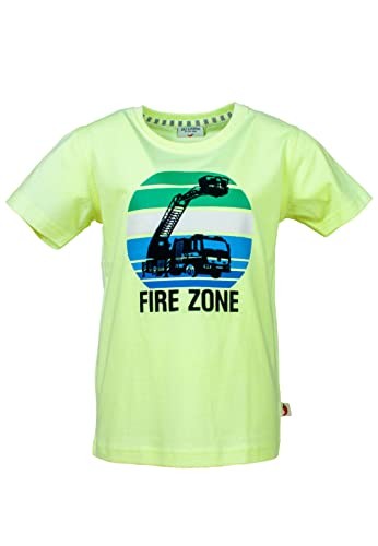 Boys S/S Print Fire Zone in 525 neon yellow