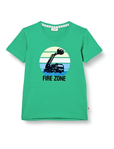 Boys S/S Print Fire Zone in 649 bright green